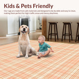 Ultra Soft Area Rug, Non Slip, Stain Resistant, Washable Area Rugs for Living Room, Bedroom, Lively Color Blocked Abstract Design(Orange)