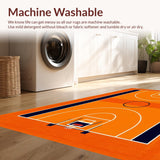 Ultra Soft Area Rug, Non Slip, Stain Resistant, Washable Area Rugs for Living Room, Bedroom, Whimsical Basketball Graphics Style(Orange)