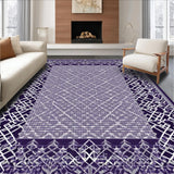 Ultra Soft Area Rug, Non Slip, Stain Resistant, Washable Area Rugs for Living Room, Bedroom, Artful Purple Symmetrical Design(Purple)