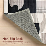 Stylish Area with Abstract Geometric Designs in Black and Beige(Black)