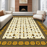 Ultra Soft Area Rug, Non Slip, Stain Resistant, Washable Area Rugs for Living Room, Bedroom, Botanical Plaid Geometric Boho(Beige)