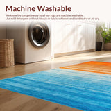 Ultra Soft Area Rug, Non Slip, Stain Resistant, Washable Area Rugs for Living Room, Bedroom, Artistic Transitioning Color Palette(Orange)