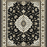 Ultra Soft Area Rug, Non Slip, Stain Resistant, Washable Area Rugs for Living Room, Bedroom, Chic Rustic Tiled Motif Aesthetic(Black)