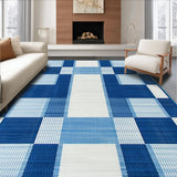 Ultra Soft Area Rug, Non Slip, Stain Resistant, Washable Area Rugs for Living Room, Bedroom, Stylish Minimalist Geometric Lines(Blue)