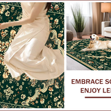 Ultra Soft Area Rug, Non Slip, Stain Resistant, Washable Area Rugs for Living Room, Bedroom, Vintage Floral Bedroom Non-Shedding Large Carpet(Green)