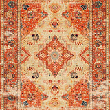 Ultra Soft Area Rug, Non Slip, Stain Resistant, Washable Area Rugs for Living Room, Bedroom, Luxurious Earth Tone Trellis Design(Orange)