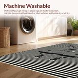 Ultra Soft Area Rug, Non Slip, Stain Resistant, Washable Area Rugs for Living Room, Bedroom, Rustic Glam Zebra Print Elegance(Black)