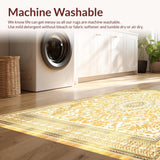 Ultra Soft Area Rug, Non Slip, Stain Resistant, Washable Area Rugs for Living Room, Bedroom, Stylish Area Gift for Muslim Celebrations with Shawl and Kufi Hat(Gold)