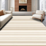 Absorbent Beige Bathroom Linear Stripe Area(Beige)