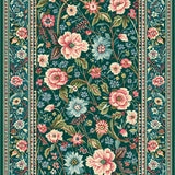 Ultra Soft Area Rug, Non Slip, Stain Resistant, Washable Area Rugs for Living Room, Bedroom, Chic Earthy Botanical Elegance(Green)