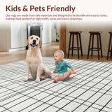 Graphic Balance Striped with Crisp Black Lines and Modern Minimalist(Beige)