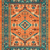 Ultra Soft Area Rug, Non Slip, Stain Resistant, Washable Area Rugs for Living Room, Bedroom, Whimsical Color Block Arrangement(Orange)
