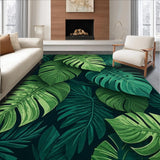 Ultra Soft Area Rug, Non Slip, Stain Resistant, Washable Area Rugs for Living Room, Bedroom, Soft Fluffy Monstera Inspired Theme(Green)