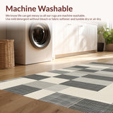 Ultra Soft Area Rug, Non Slip, Stain Resistant, Washable Area Rugs for Living Room, Bedroom, Contemporary Flatweave Lattice Style(Gray)