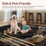 Ultra Soft Area Rug, Non Slip, Stain Resistant, Washable Area Rugs for Living Room, Bedroom, Cute Animal Companions for Play(Black)