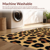 Ultra Soft Area Rug, Non Slip, Stain Resistant, Washable Area Rugs for Living Room, Bedroom, Exotic Leopard Print Living Room Non-Slip Rug(Beige)