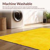 Ultra Soft Area Rug, Non Slip, Stain Resistant, Washable Area Rugs for Living Room, Bedroom, Charming Round Letter Play Pattern(Yellow)