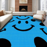 Ultra Soft Area Rug, Non Slip, Stain Resistant, Washable Area Rugs for Living Room, Bedroom, Preppy Cool Round Accent(Blue)