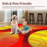 Ultra Soft Area Rug, Non Slip, Stain Resistant, Washable Area Rugs for Living Room, Bedroom, Whimsical Retro-Inspired Color Palette(Yellow)