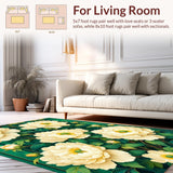 Ultra Soft Area Rug, Non Slip, Stain Resistant, Washable Area Rugs for Living Room, Bedroom, Charming Petal Inspired Design(Beige)