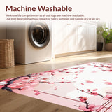 Ultra Soft Area Rug, Non Slip, Stain Resistant, Washable Area Rugs for Living Room, Bedroom, Tranquil Blossom Petal Harmony(Pink)