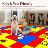 Ultra Soft Area Rug, Non Slip, Stain Resistant, Washable Area Rugs for Living Room, Bedroom, Interactive Seasonal Learning Design(Yellow)