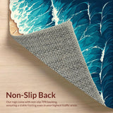 Ultra Soft Area Rug, Non Slip, Stain Resistant, Washable Area Rugs for Living Room, Bedroom, Summer Seaside Aesthetic Bedroom Non-Slip Area Rug(Blue)