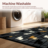 Ultra Soft Area Rug, Non Slip, Stain Resistant, Washable Area Rugs for Living Room, Bedroom, Artful Farmhouse Animal Design(Black)