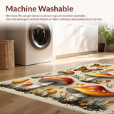 Ultra Soft Area Rug, Non Slip, Stain Resistant, Washable Area Rugs for Living Room, Bedroom, Butterfly Mushroom Low-Profile Seasonal Rug(Yellow)
