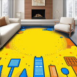 Ultra Soft Area Rug, Non Slip, Stain Resistant, Washable Area Rugs for Living Room, Bedroom, Stellar Fun Explorative Layout(Yellow)