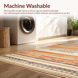Ultra Soft Area Rug, Non Slip, Stain Resistant, Washable Area Rugs for Living Room, Bedroom, Vibrant Trellis Motif in Earth Tones(Orange)
