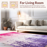 Ultra Soft Area Rug, Non Slip, Stain Resistant, Washable Area Rugs for Living Room, Bedroom, Lively Tie-Dye Dreamscape Effect(Pink)