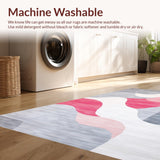 Ultra Soft Area Rug, Non Slip, Stain Resistant, Washable Area Rugs for Living Room, Bedroom, Sleek Light Grey Elegant Swirls(Gray)