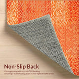 Autumn Harvest Area Terracotta & Orange Geometric Design(Orange)