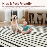 Kitchen Tassel Black White Striped Braided Farmhouse Decor(Beige)