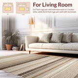 Ultra Soft Area Rug, Non Slip, Stain Resistant, Washable Area Rugs for Living Room, Bedroom, Timeless Classic Distressed Elements(Beige)