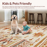Ultra Soft Area Rug, Non Slip, Stain Resistant, Washable Area Rugs for Living Room, Bedroom, Textured Cream Camel Fusion(Beige)