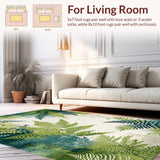 Ultra Soft Area Rug, Non Slip, Stain Resistant, Washable Area Rugs for Living Room, Bedroom, Chic Abstract Geometric Arrangement(Green)