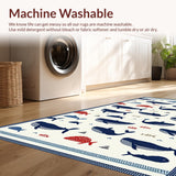 Ultra Soft Area Rug, Non Slip, Stain Resistant, Washable Area Rugs for Living Room, Bedroom, Artistic Underwater Scene Rug(White)