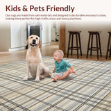Ultra Soft Area Rug, Non Slip, Stain Resistant, Washable Area Rugs for Living Room, Bedroom, Chic Contemporary Diamond Motif(Beige)