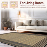 Ultra Soft Area Rug, Non Slip, Stain Resistant, Washable Area Rugs for Living Room, Bedroom, Whimsical Cute Farmhouse Print(Beige)