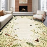 Ultra Soft Area Rug, Non Slip, Stain Resistant, Washable Area Rugs for Living Room, Bedroom, Rustic Natural Element Print(Beige)