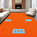 Ultra Soft Area Rug, Non Slip, Stain Resistant, Washable Area Rugs for Living Room, Bedroom, Abstract Modern Geometric Aesthetic(Orange)