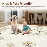 Ultra Soft Area Rug, Non Slip, Stain Resistant, Washable Area Rugs for Living Room, Bedroom, Refined Isabella Cream Beige Abstract Floral Area(Beige)