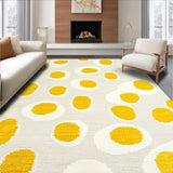 Ultra Soft Area Rug, Non Slip, Stain Resistant, Washable Area Rugs for Living Room, Bedroom, Vibrant Whimsical Abstract Design(Yellow)