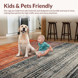 Ultra Soft Area Rug, Non Slip, Stain Resistant, Washable Area Rugs for Living Room, Bedroom, Soft Ombre Gradient Rug Rustic Multi-Hue Distressed Abstract Patterns(Orange)