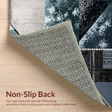 Ultra Soft Area Rug, Non Slip, Stain Resistant, Washable Area Rugs for Living Room, Bedroom, Abstract Gray Geometric Living Room Plush Rug(Blue)