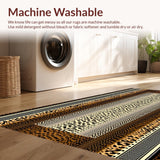 Ultra Soft Area Rug, Non Slip, Stain Resistant, Washable Area Rugs for Living Room, Bedroom, Earthy Tones Contemporary Motif(Brown)