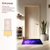 Ultra Soft Area Rug, Non Slip, Stain Resistant, Washable Area Rugs for Living Room, Bedroom, Mystical Stellar Gradient Design(Purple)