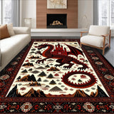 Ultra Soft Area Rug, Non Slip, Stain Resistant, Washable Area Rugs for Living Room, Bedroom, Modern Mythical Creature Pattern(Red)